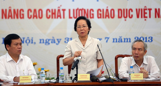 Phó chủ tịch nước Nguyễn Thị Doan phát biểu tại hội nghị. Ảnh: Việt Dũng (tuoitre.vn)