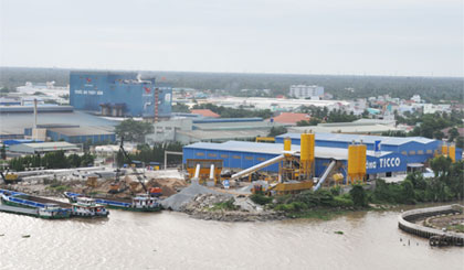 Một góc KCN Mỹ Tho - Khu công nghiệp hàng đầu của tỉnh Tiền Giang. Ảnh: Vân Anh