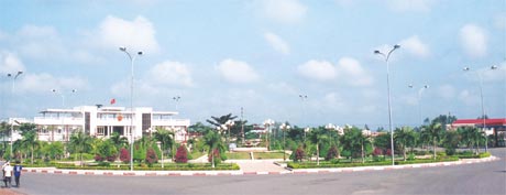Một góc thị trấn Mỹ Phước.