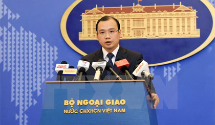 Người phát ngôn Bộ Ngoại giao Việt Nam Lê Hải Bình phát biểu. Ảnh: Doãn Tấn/TTXVN