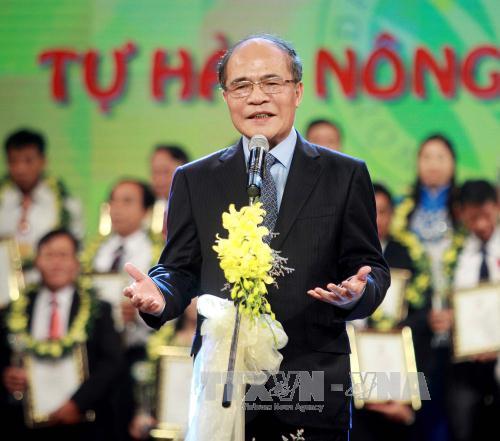 Chủ tịch Quốc hội Nguyễn Sinh Hùng phát biểu tại buổi lễ (Ảnh: TTXVN)