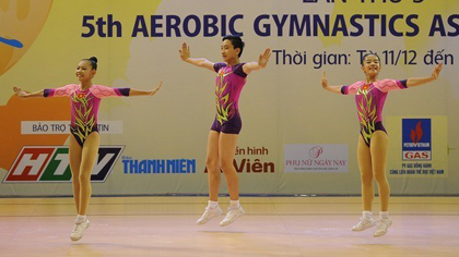 Vietnamese athletes at the 2015 Aerobic Gymnastics Asian Championships (Source: zimbio.com) Vietnam won 10 golds at the Aerobic Gymnastics Asian Championships, which wrapped up in Ho Chi Minh City on December 13.
