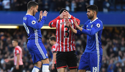 Costa và Hazaar cùng tỏa sáng trận đấu này. Ảnh: DAilymail