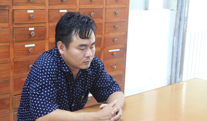 đối tượng Phan Hữu Trọng Nhân tại cơ quan công an.