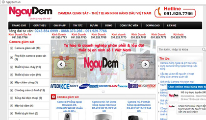 Website công ty Ngày đêm. (Nguồn: Chụp màn hình)