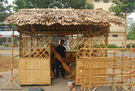 Một tiểu cảnh trong đường hoa Hùng Vương 2018.