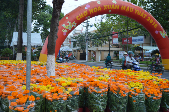 Tại chợ hoa TP.Mỹ Tho.