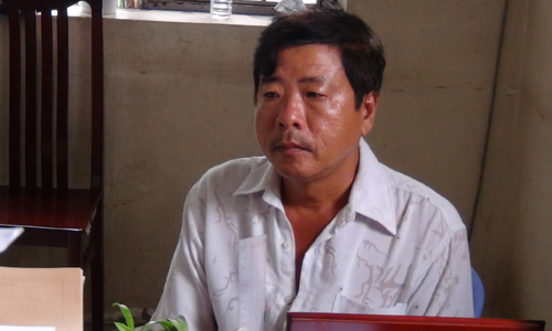 Đối tượng Thành tại cơ quan Công an.