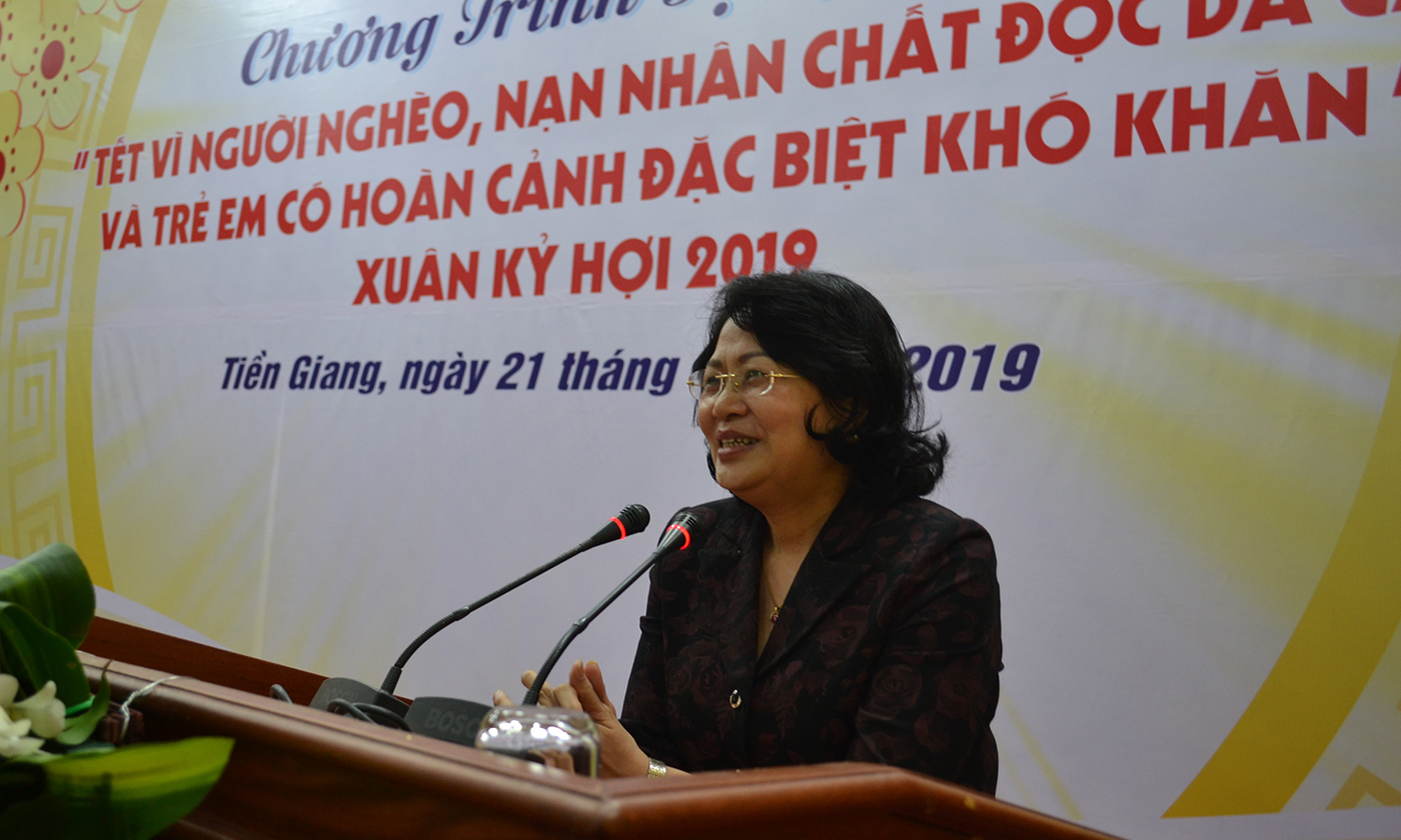 Phó Chủ tịch nước Đặng Thị Ngọc Thịnh phát biểu tại buổi lễ