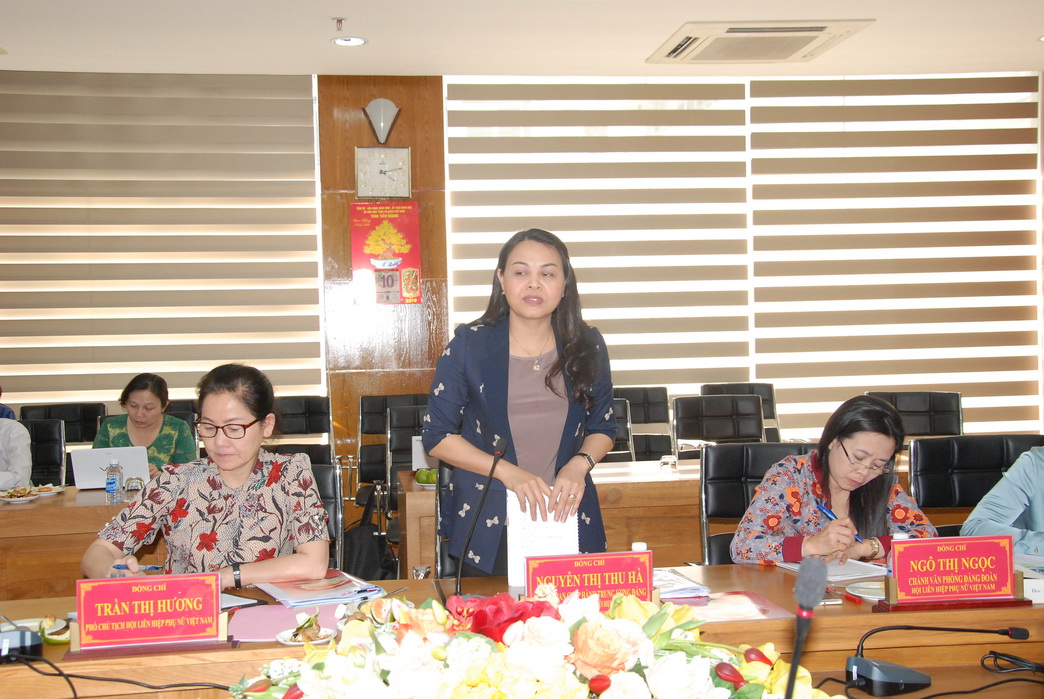 Chủ tịch Hội LHPN Việt Nam Nguyễn Thị Thu Hà phát biểu kết luận buổi làm việc