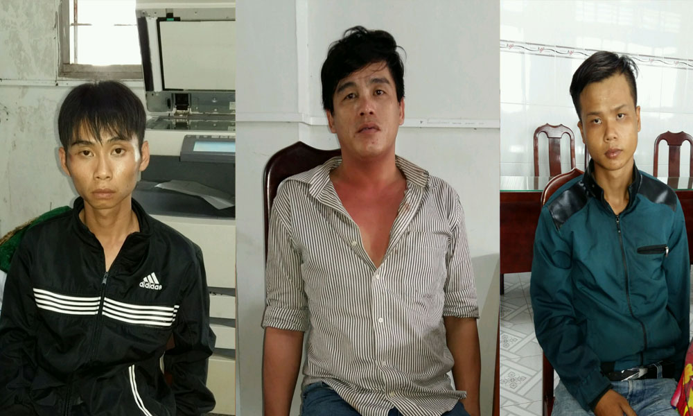 Các đối tượng tại cơ quan Công an.