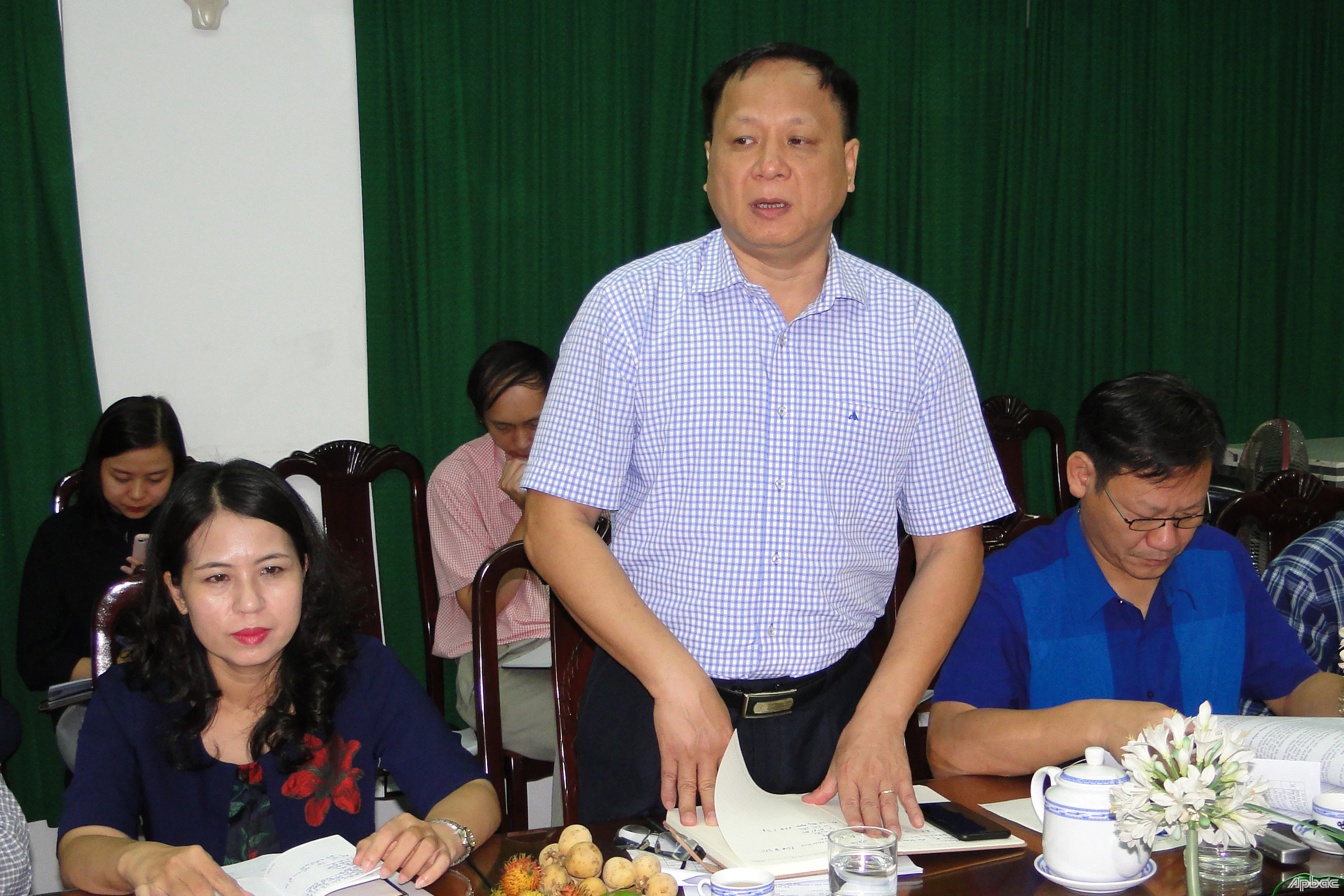 PGS.TS Phạm Đức Mạnh, phát biểu tại buổi làm việc.