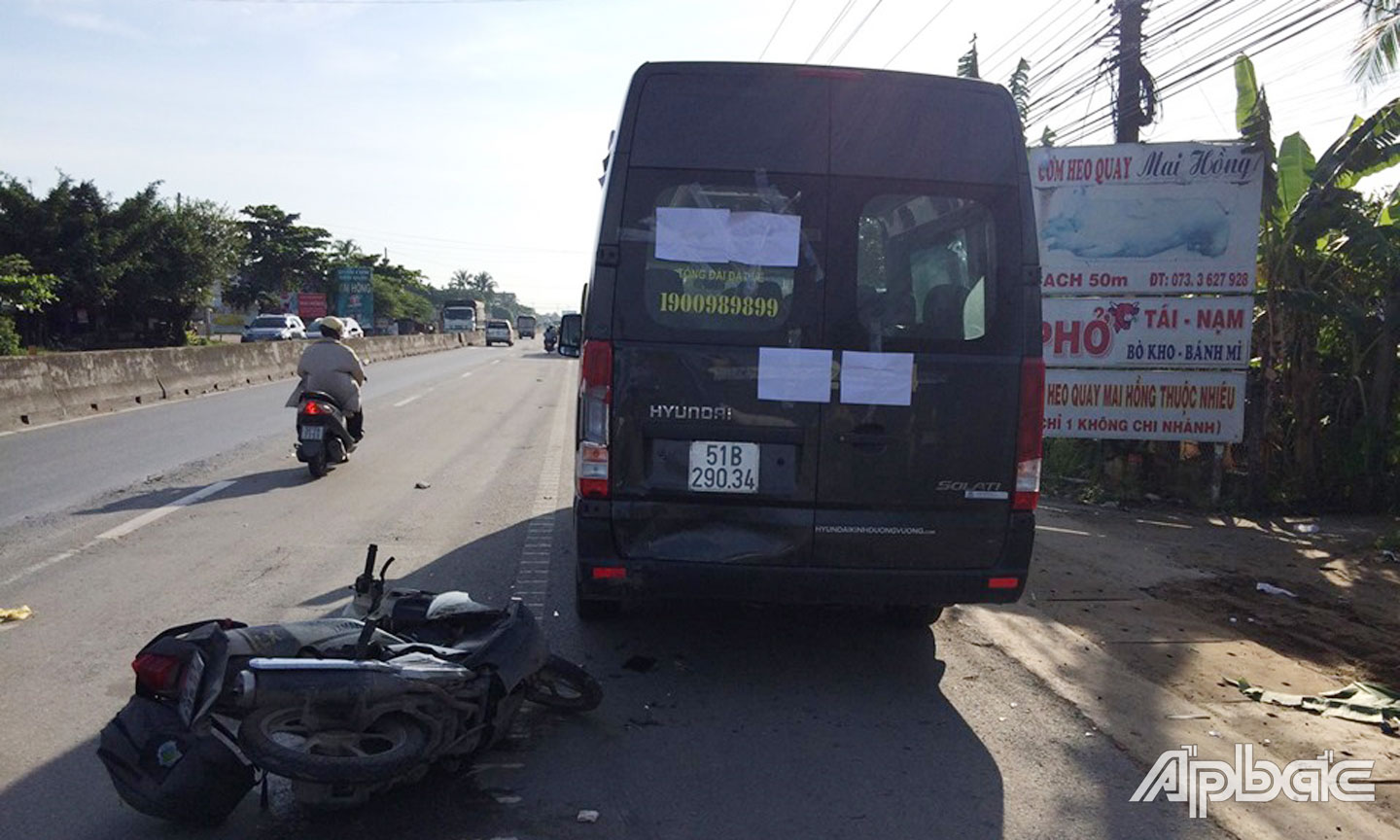 Hiện trường vụ tai nạn giao thông.