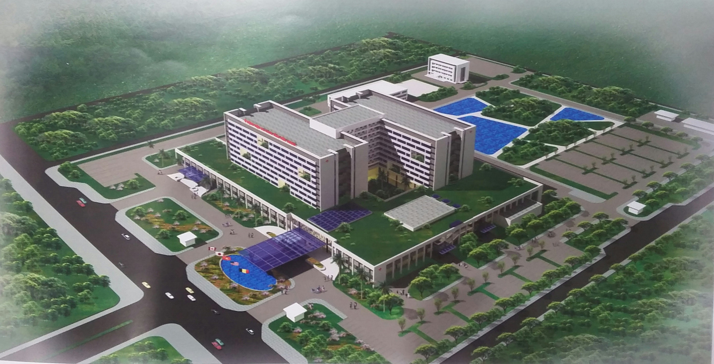 Mô hình tổng thể bệnh viện Đa khoa Tiền Giang khi hoàn thành 