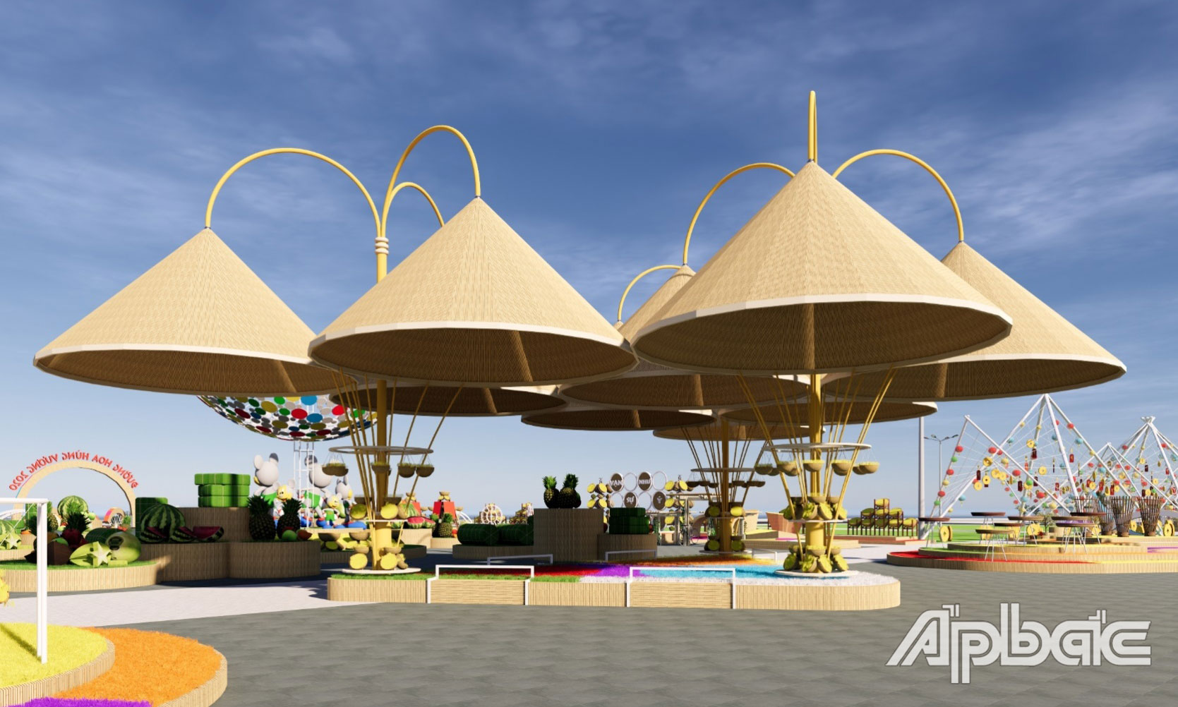  A perspective drawing of Hung Vuong flower road in 2020