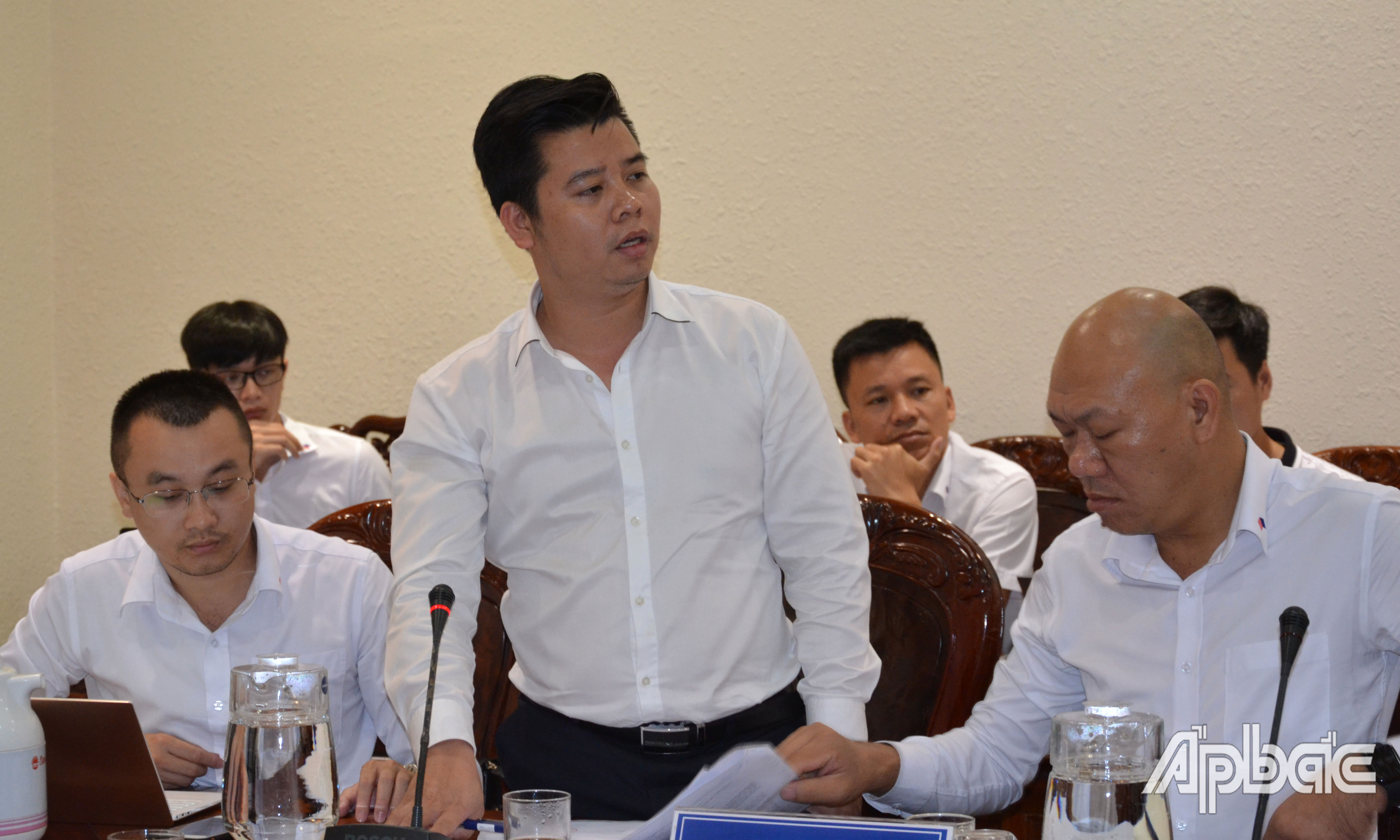 Đại diện DNDA phát biểu tại buổi làm việc.