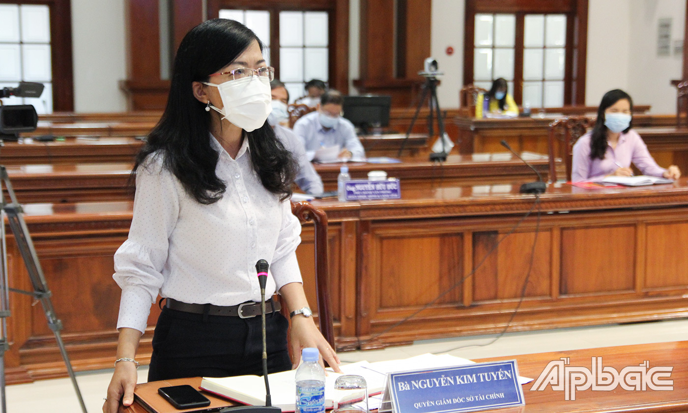 Lãnh đạo Sở Tài chính tham gia phát biểu ý kiến.