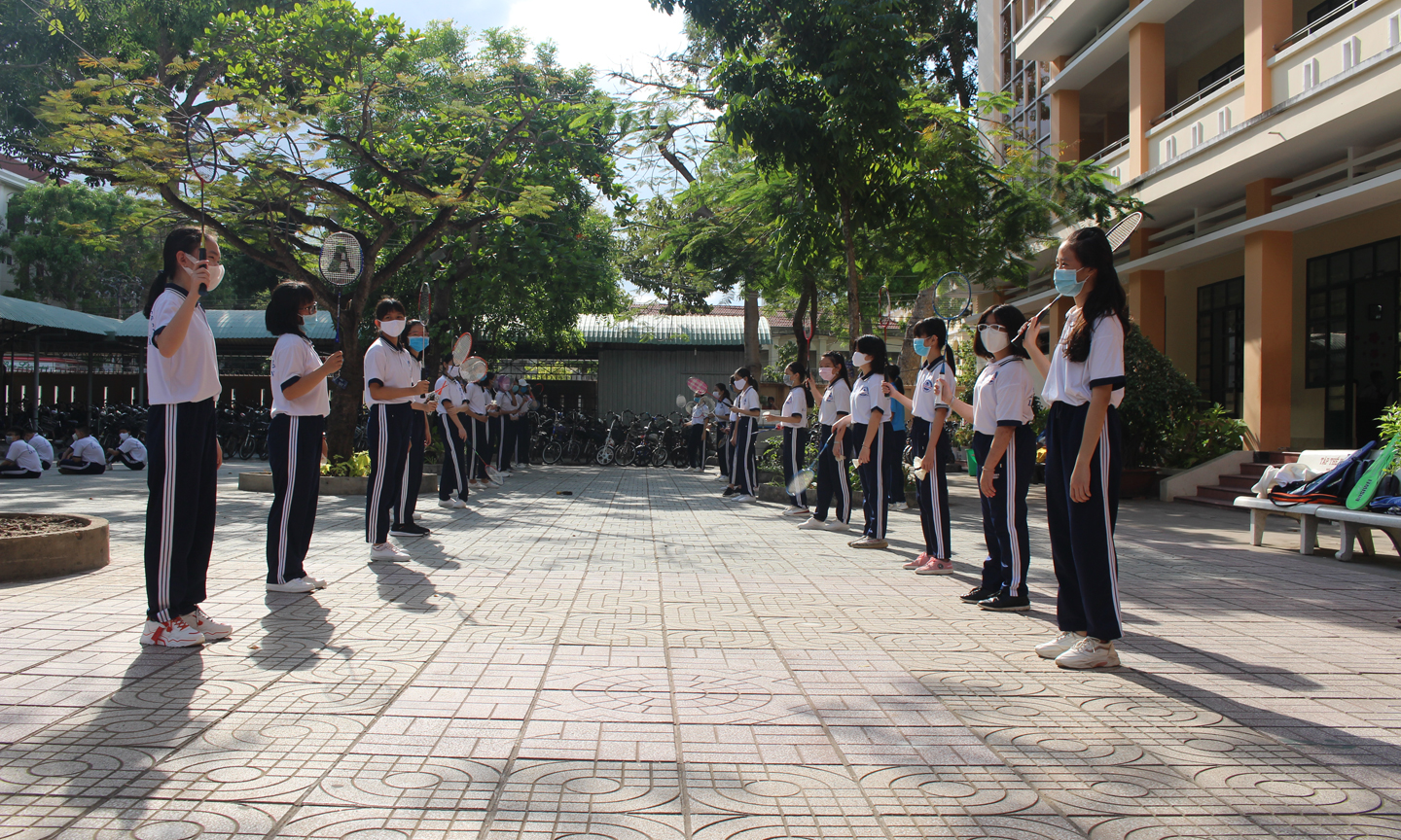 Giờ học thể dục đầu tuần.