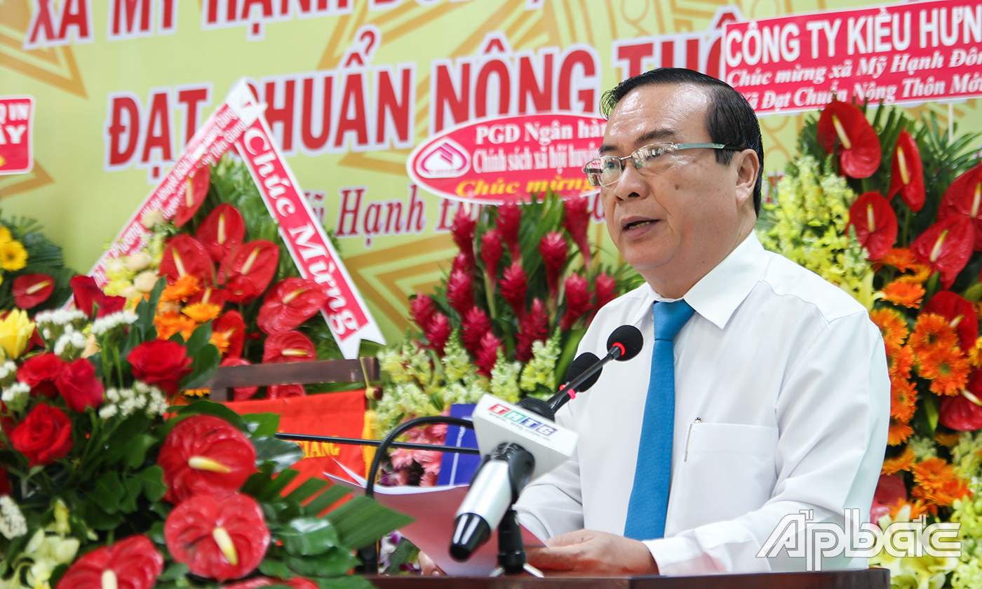 Đồng chí Phạm Anh Tuấn phát biểu tại buổi lễ.