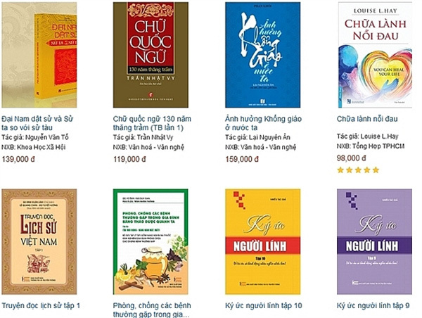 This photo shows some books displayed at a virtual exhibition on the website Book365.vn. — Photo tuoitrethudo.com.vn