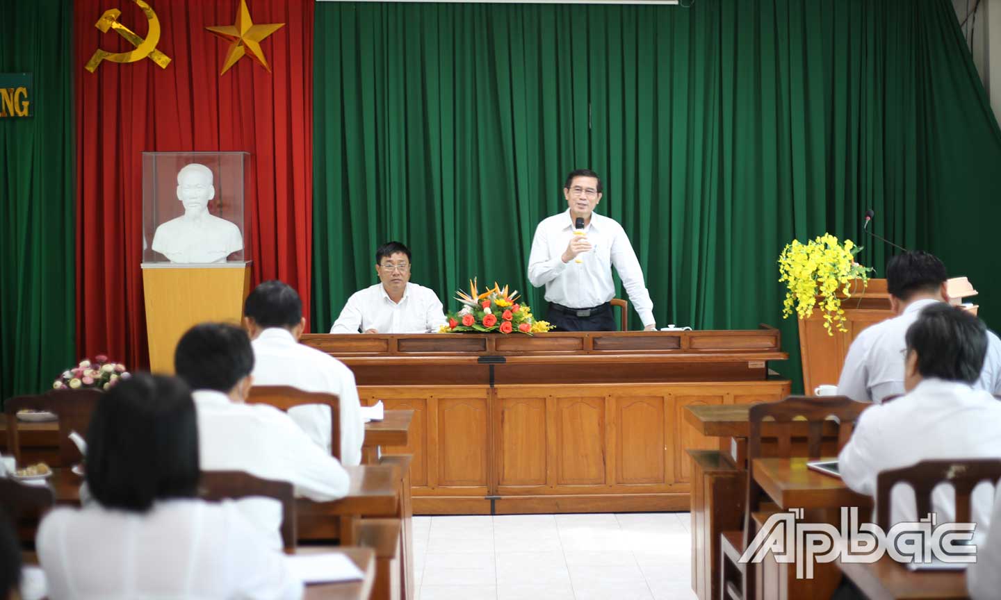 Đồng chí Lê Văn Hưởng làm việc với Sở Công Thương Tiền Giang