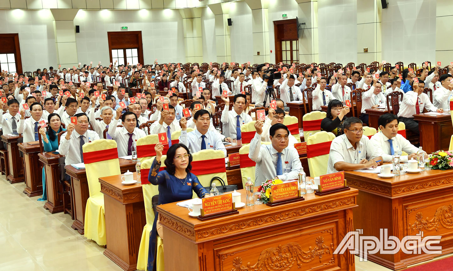 Đại biểu biểu quyết bầu Đoàn Chủ tịch Đại hội