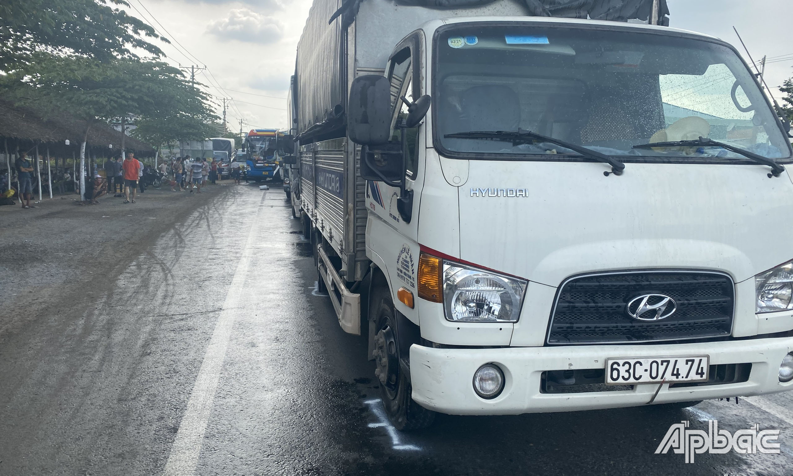 Hiện trường vụ va chạm giao thông.