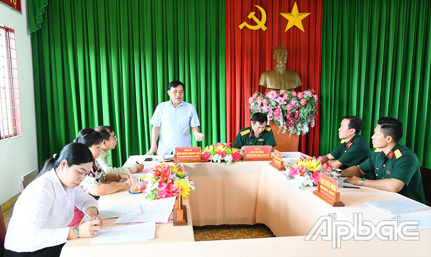 Ảnh: Đồng chí Ngô Huỳnh Quang Thái kết luận tại buổi khảo sát. 