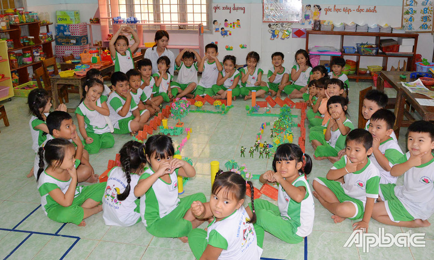 Các bé tại Trường Mẫu giáo An Bình Tây, xã An Bình Tây, huyện Ba Tri, tỉnh Bến Tre.
