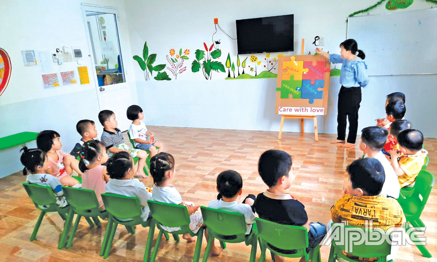  Nhóm Mầm non Bé Thông Minh (TP. Mỹ Tho), một trong những cơ sở mầm non tư thục của tỉnh hoạt động hiệu quả. 