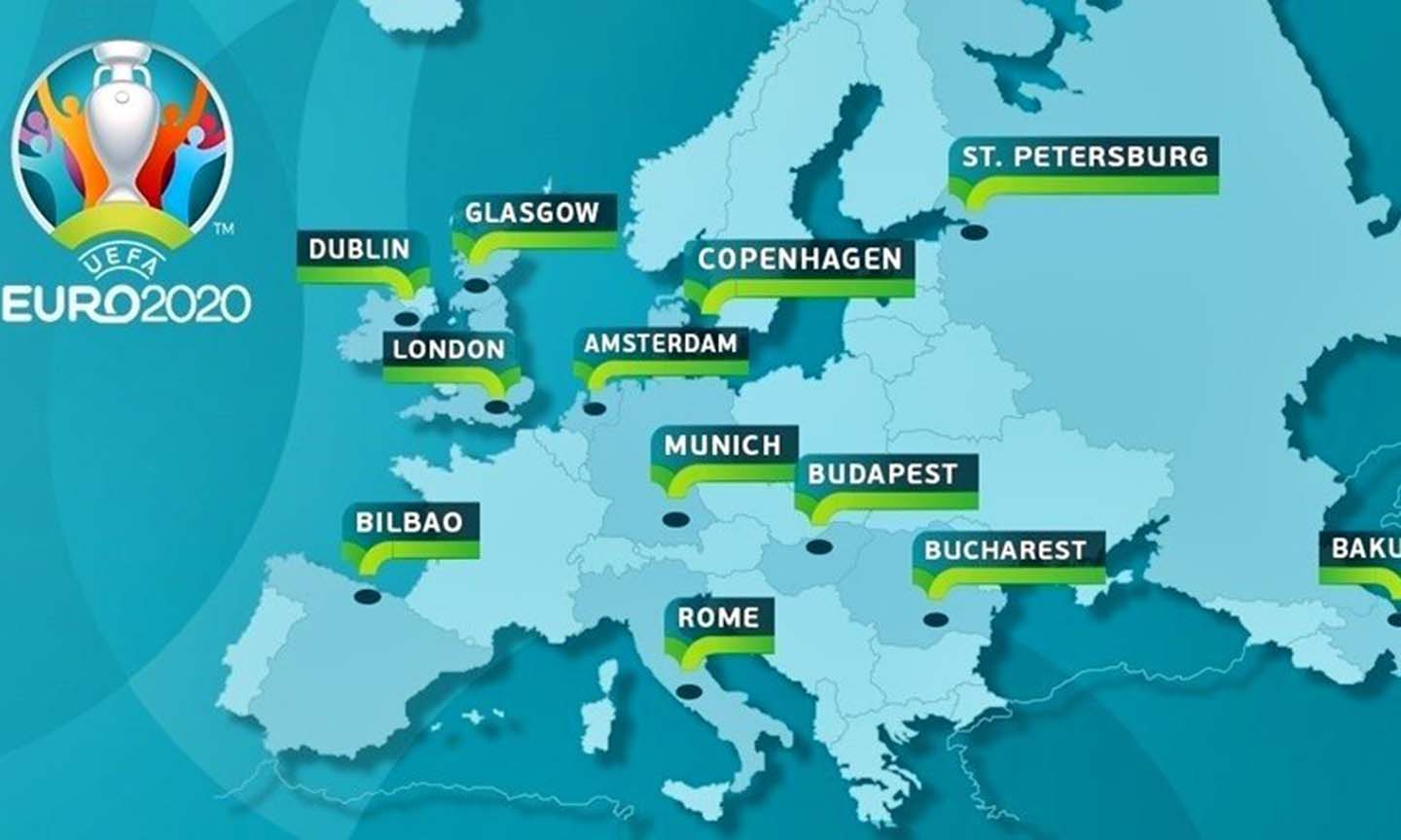 Euro 2020 sẽ tổ chức ở 11 quốc gia. Ảnh: Vietnamnet.vn