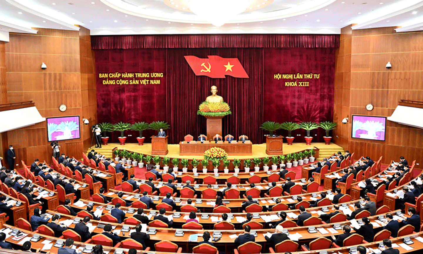 Toàn cảnh Hội nghị lần thứ tư Ban Chấp hành Trung ương Đảng khóa XIII. (Ảnh: ĐĂNG KHOA)