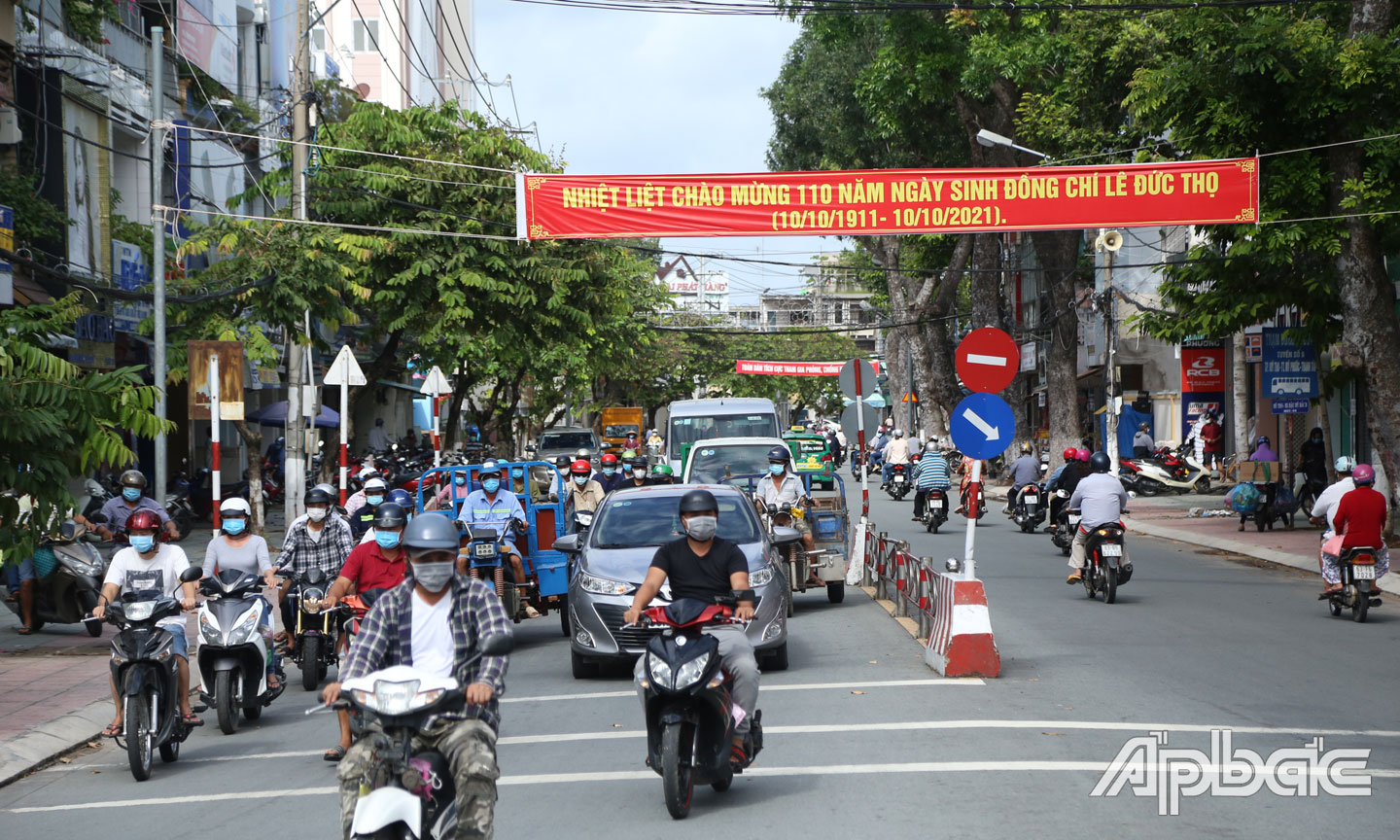 TP. Mỹ Tho dần nhộn nhịp trở lại.