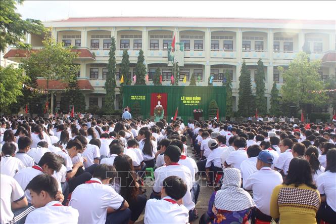 Lễ khai giảng năm học 2019 - 2020 tại trường THCS Võ Thị Sáu (thành phố Bạc Liêu, tỉnh Bạc Liêu). Ảnh minh họa: Nhật Bình/TTXVN