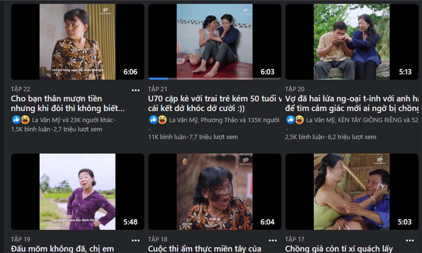 Tất cả các tập đã lên sóng của series “Ba Khía” đều đạt triệu views trên nền tảng Facebook.