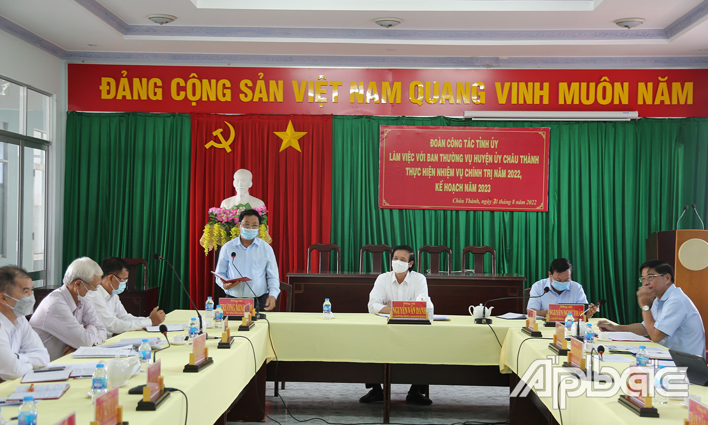 Bí thư Huyện uỷ Châu Thành đề xuất những kiến nghị.