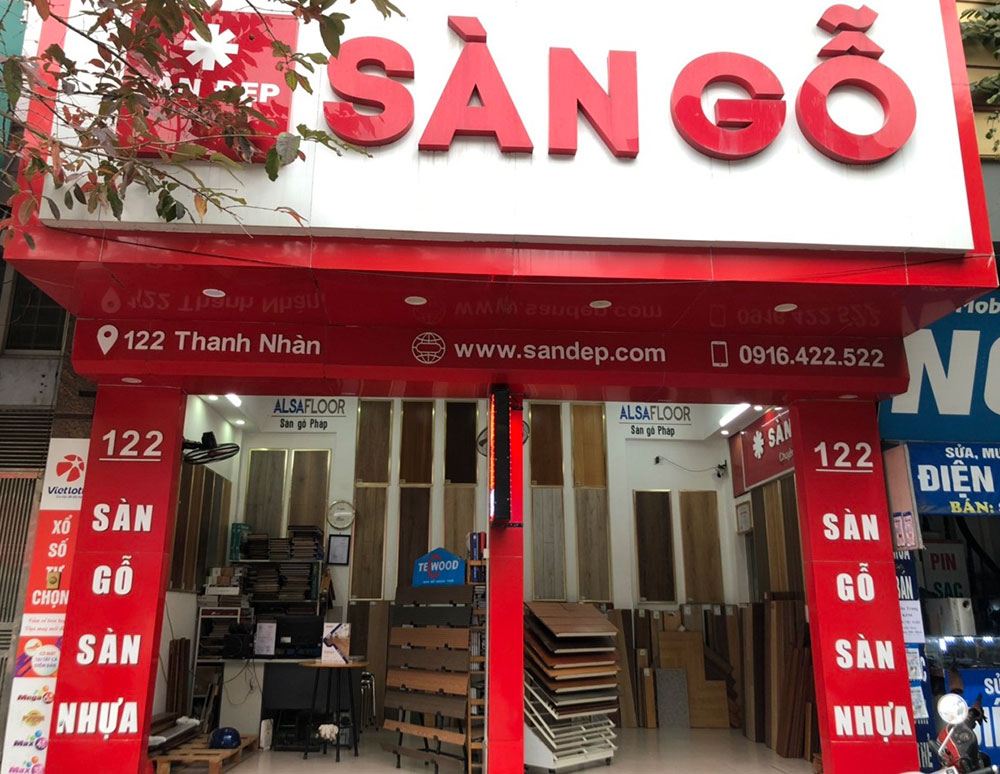 Showroom sàn gỗ, sàn nhựa tại Hà Nội của công ty CP Sàn Đẹp.