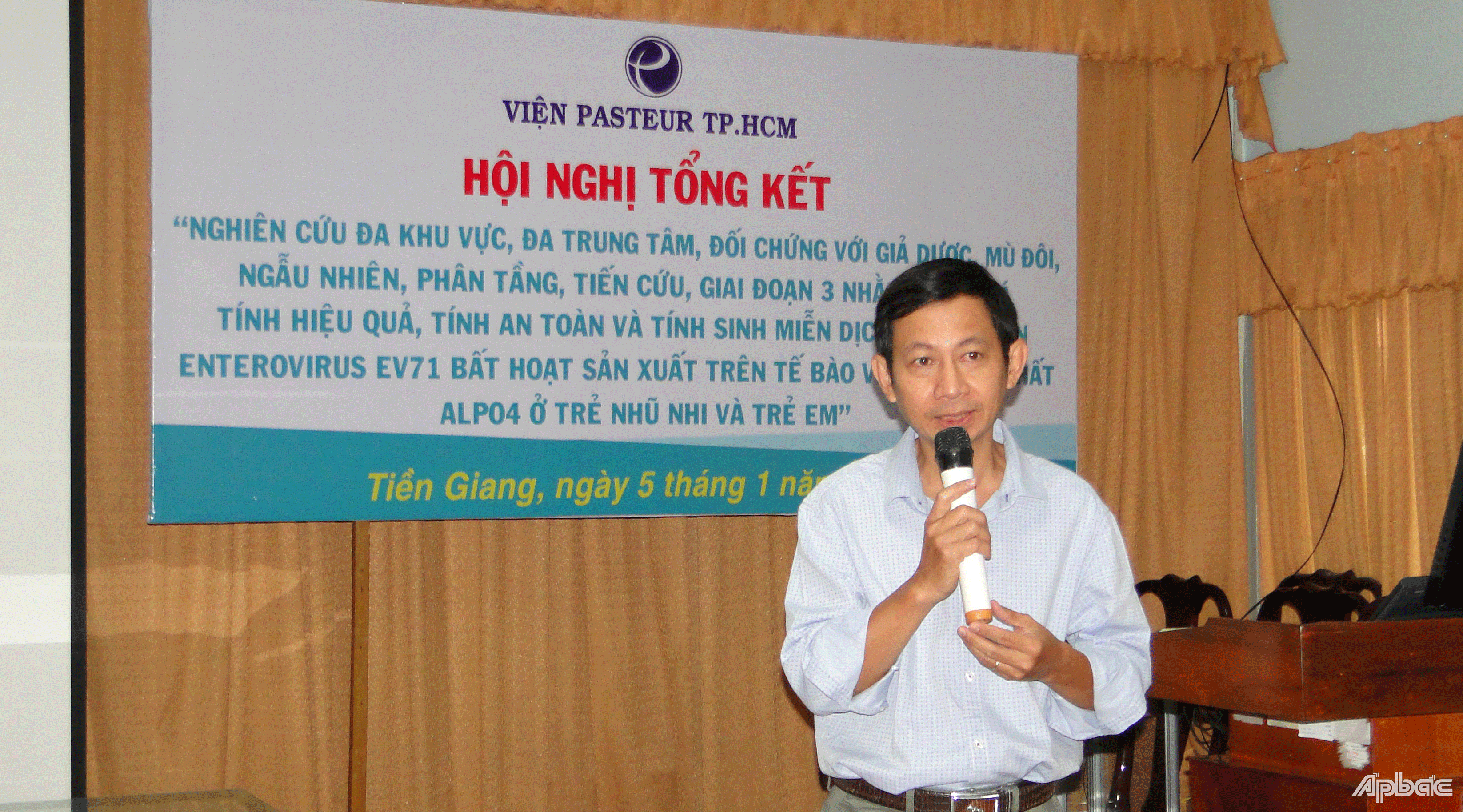 ThS.BS Nguyễn Trọng Toàn trình bày kết quả thử nghiệm giai đoạn 3 vắc xin EV71