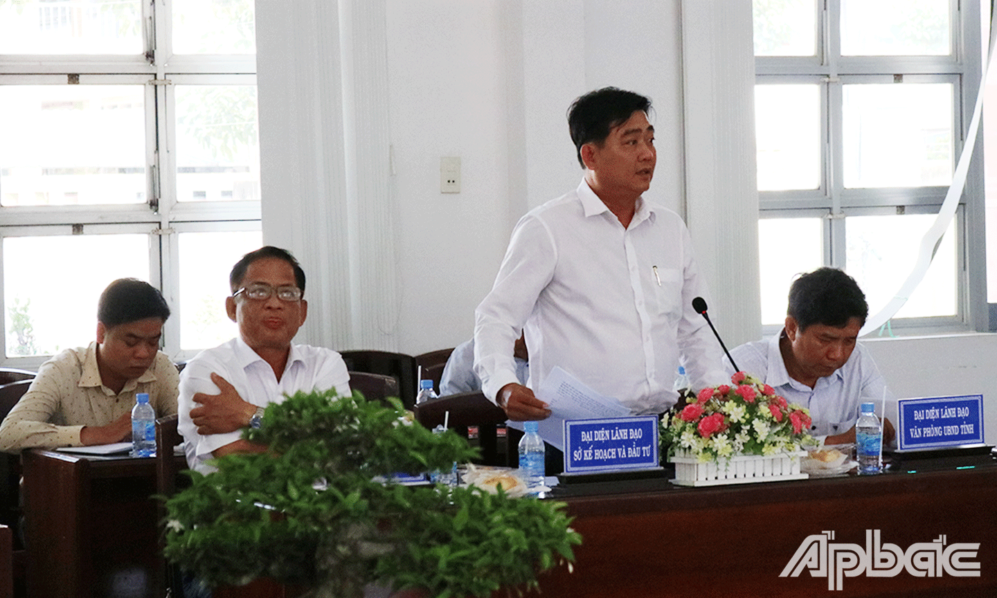 Lãnh đạo Sở Kế hoạch và Đầu tư giải trình tại buổi làm việc với UBND huyện Gò Công Đông