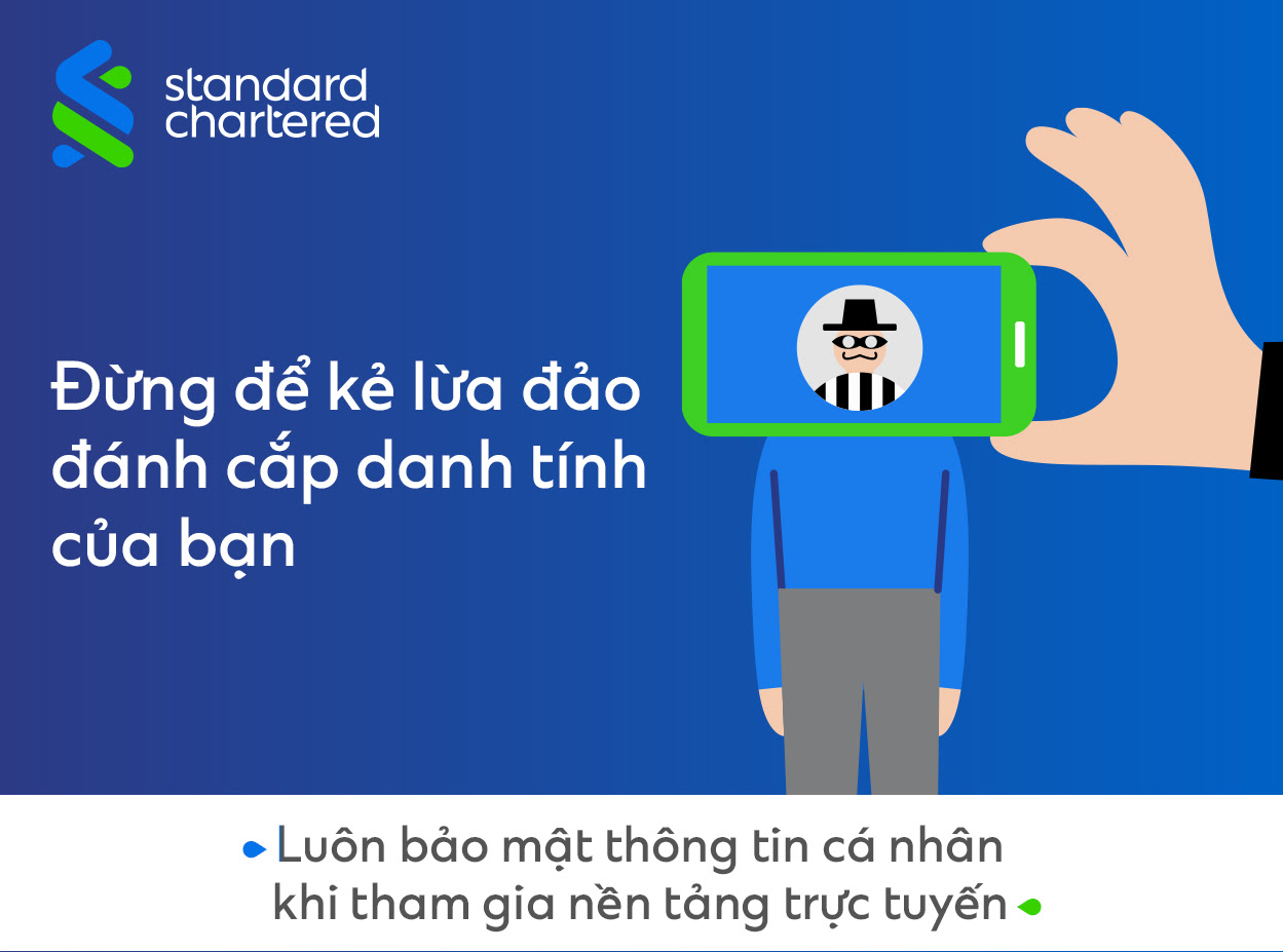Ngân hàng Standard Chartered khuyến cao khách hàng bảo mật thông tin. 