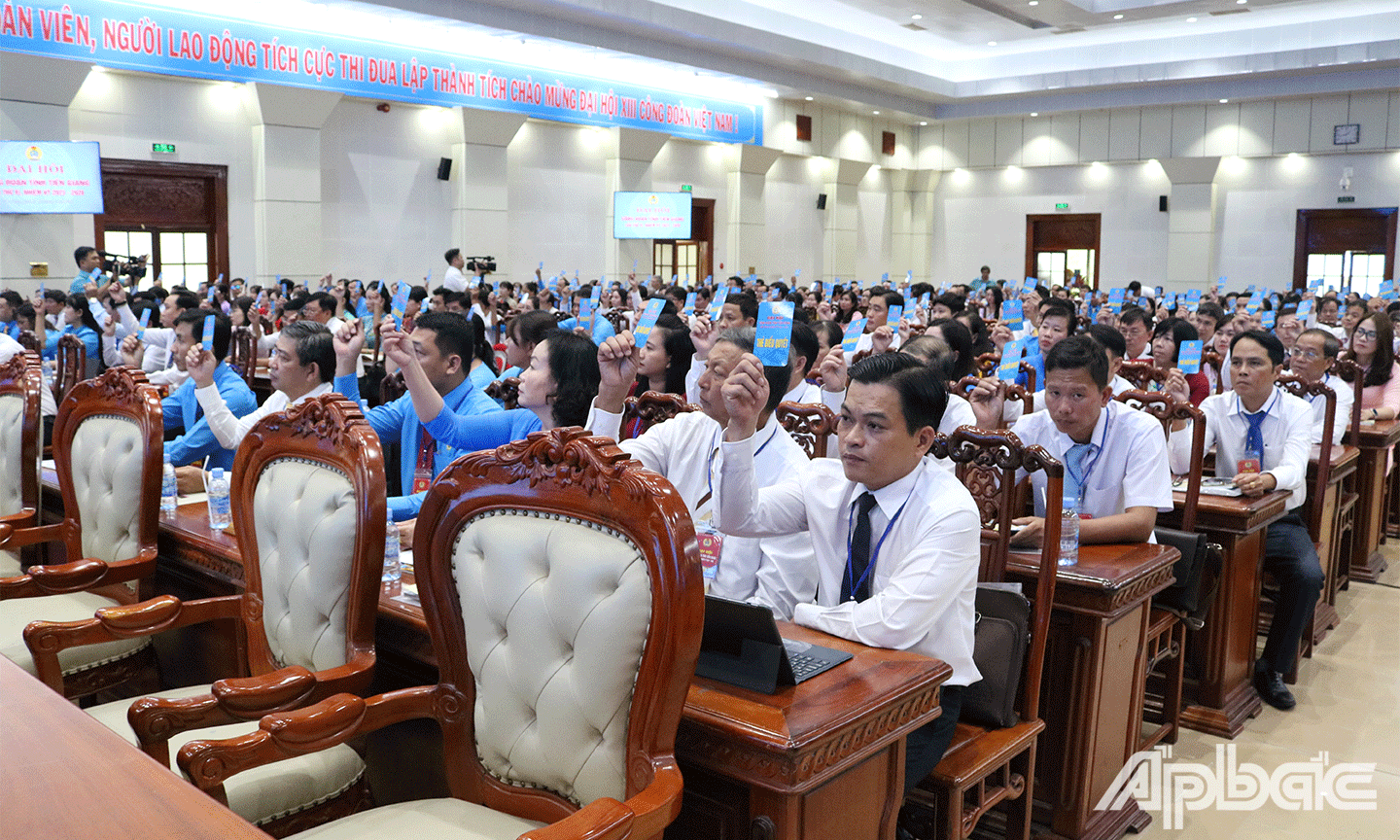 Đại biểu tham gia biểu quyết tại Đại hội