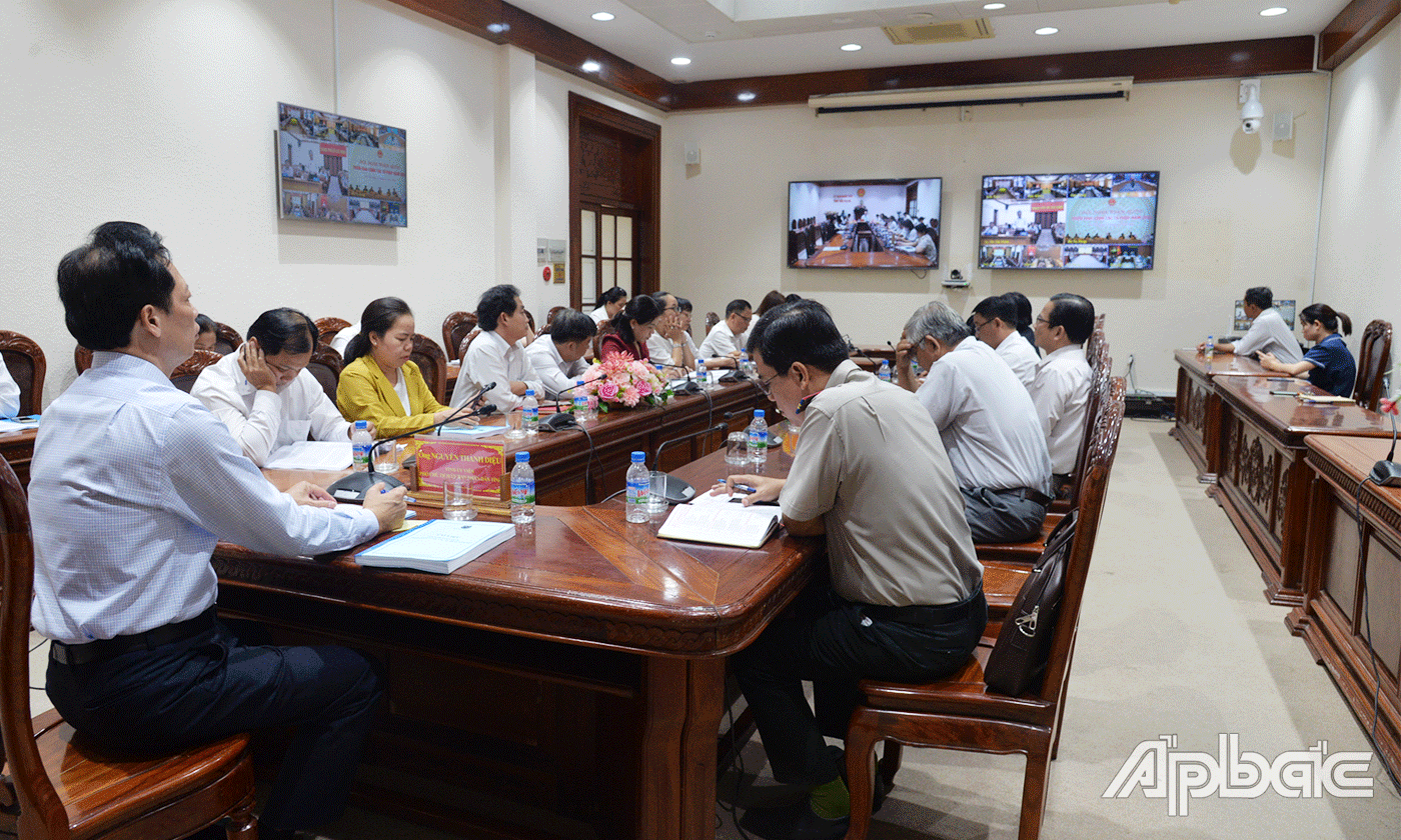 Tại điểm cầu Tiền Giang.
