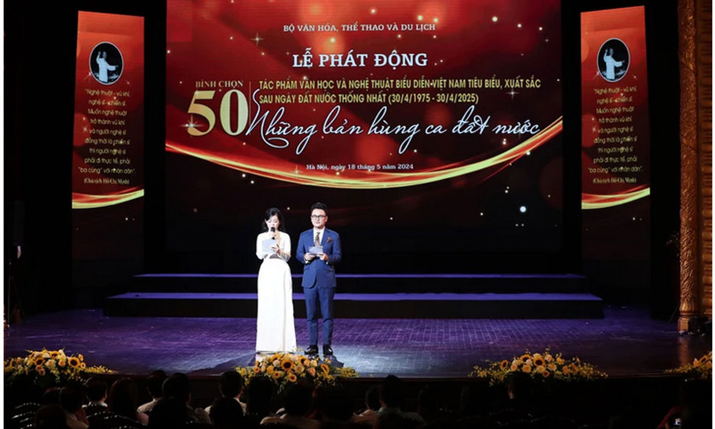 Lễ phát động Bình chọn 50 tác phẩm văn học và nghệ thuật biểu diễn Việt Nam tiêu biểu, xuất sắc sau ngày đất nước thống nhất (30/4/1975 - 30/4/2025). 