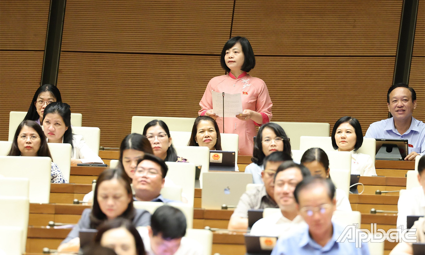 Đại biểu Nguyễn Thanh Cầm tranh luận