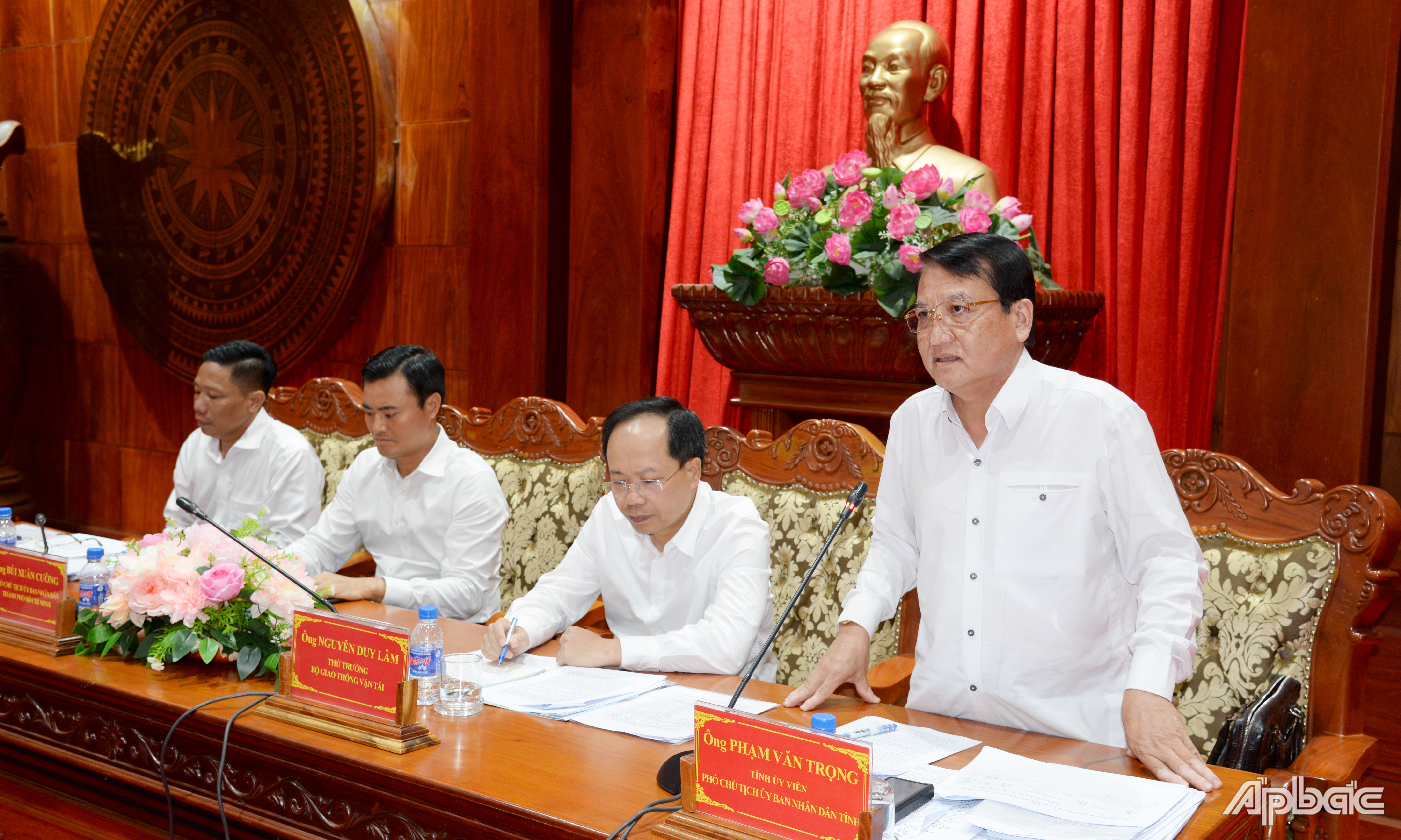 Đồng chí Phạm Văn Trọng phát biểu tại buổi làm việc.