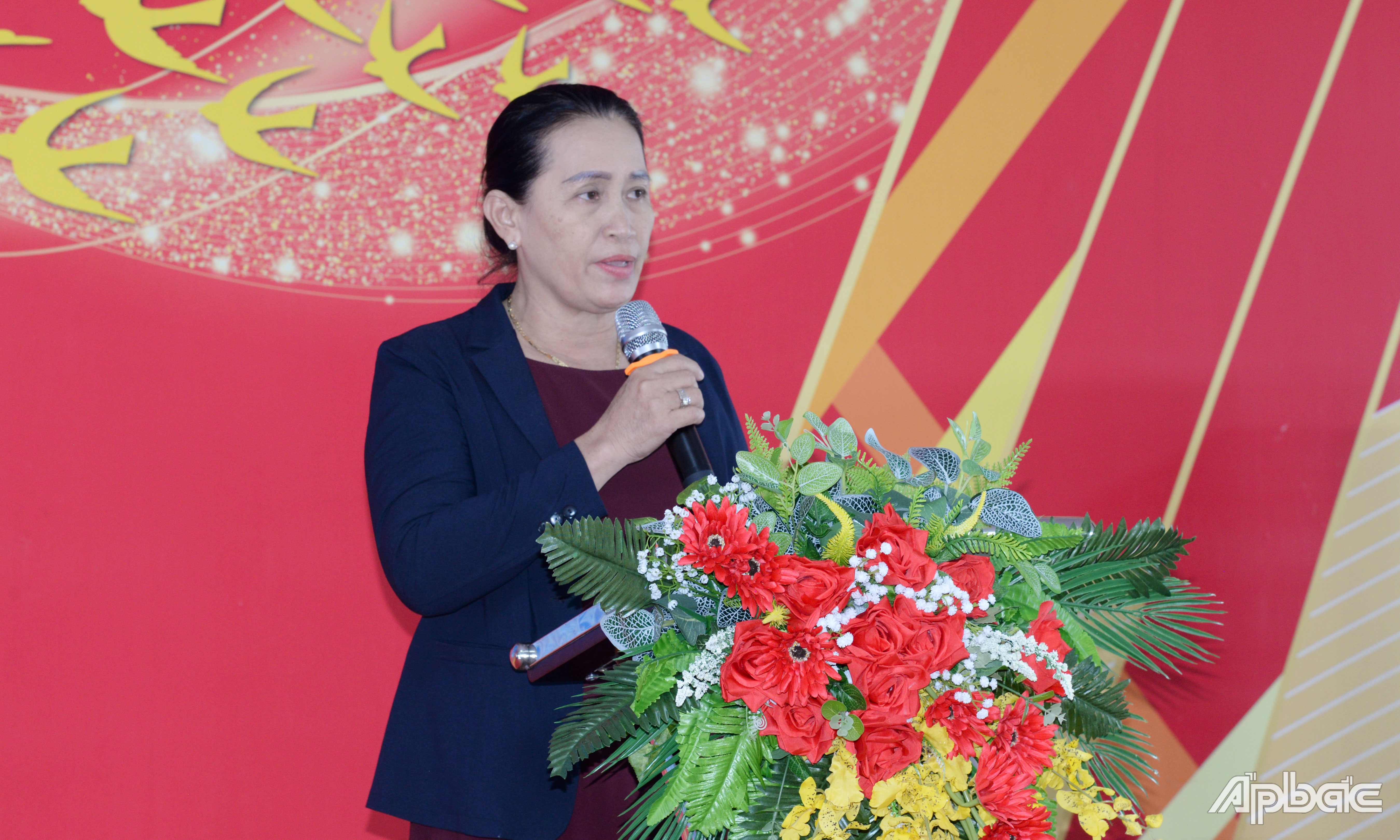 Chủ tịch Nghiệp đoàn Thú y cơ sở tỉnh Tiền Giang phát biểu ra mắt.