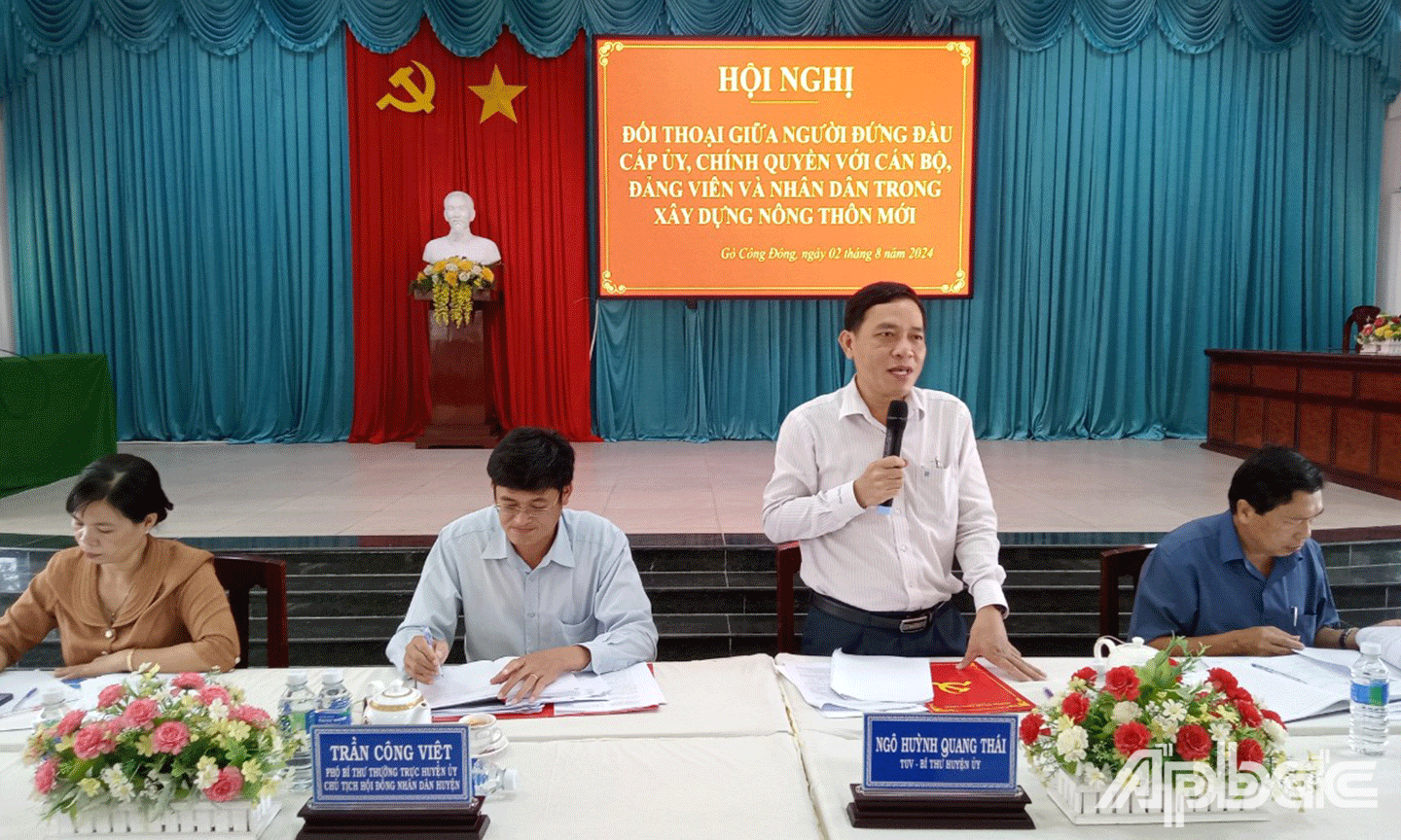 Đồng chí Ngô Huỳnh Quang Thái phát biểu tại hội nghị