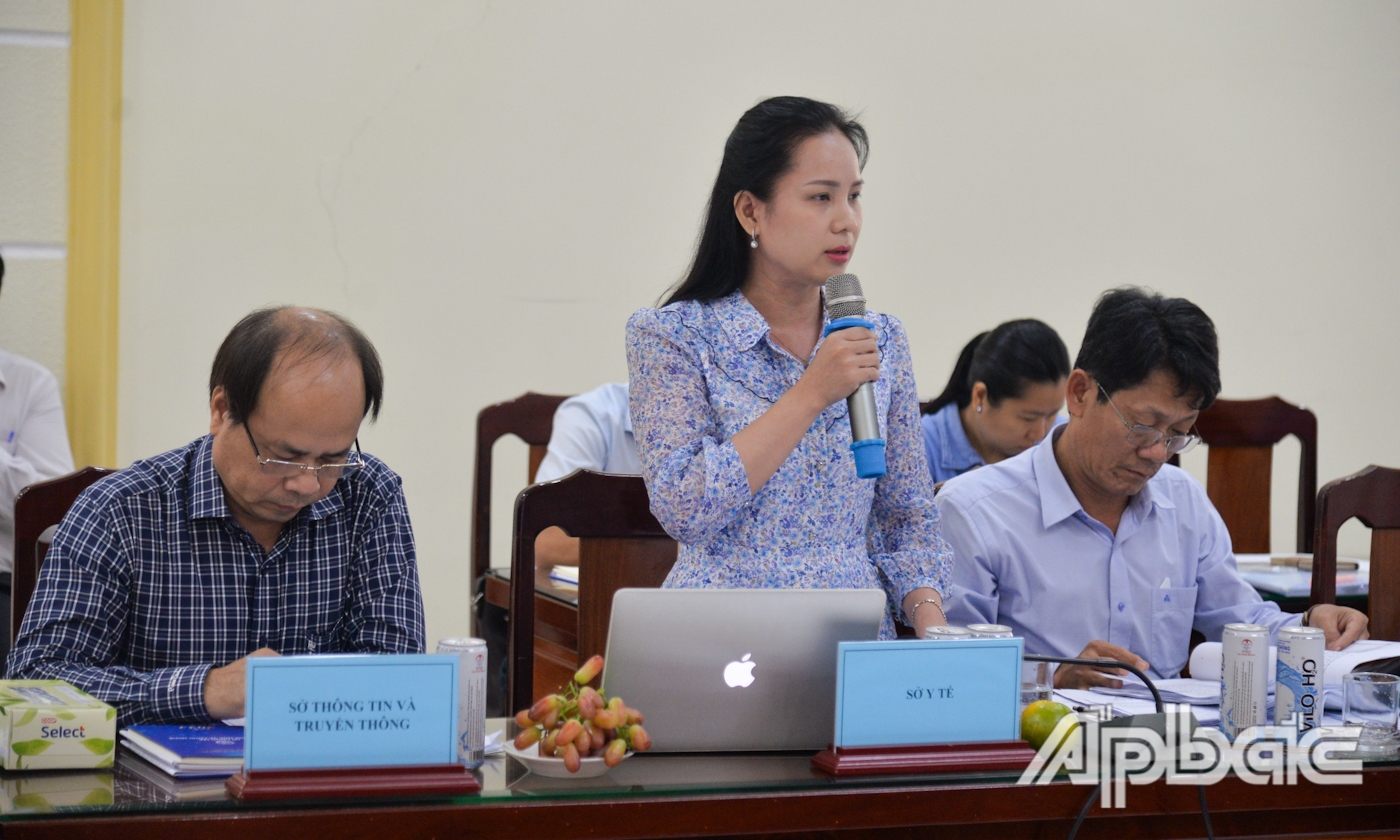 Đại diện lãnh đạo các ngành tỉnh phát biểu ý kiến tại buổi làm việc.