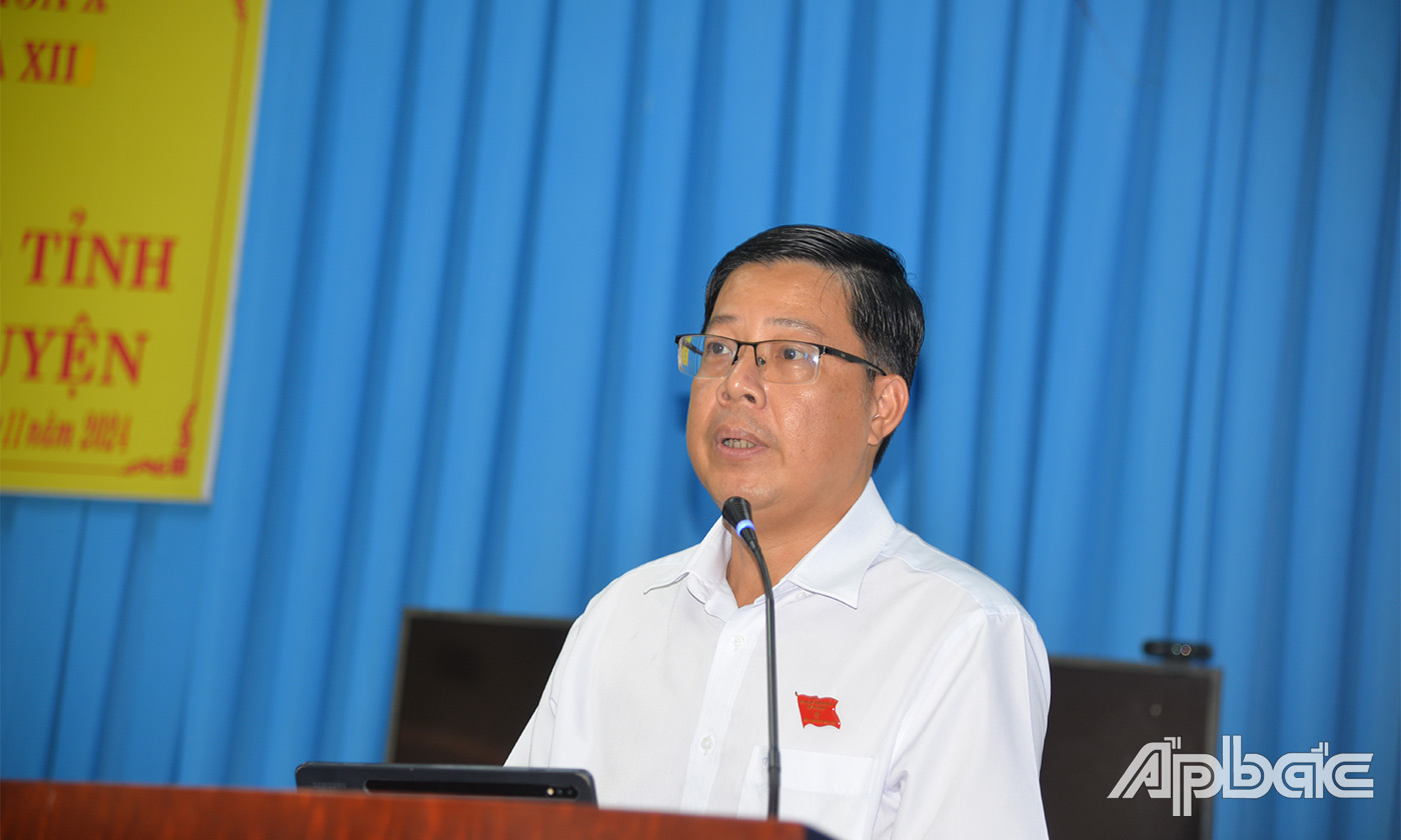 Đồng chí Trần Thanh Nguyên phát biểu tại buổi tiếp xúc
