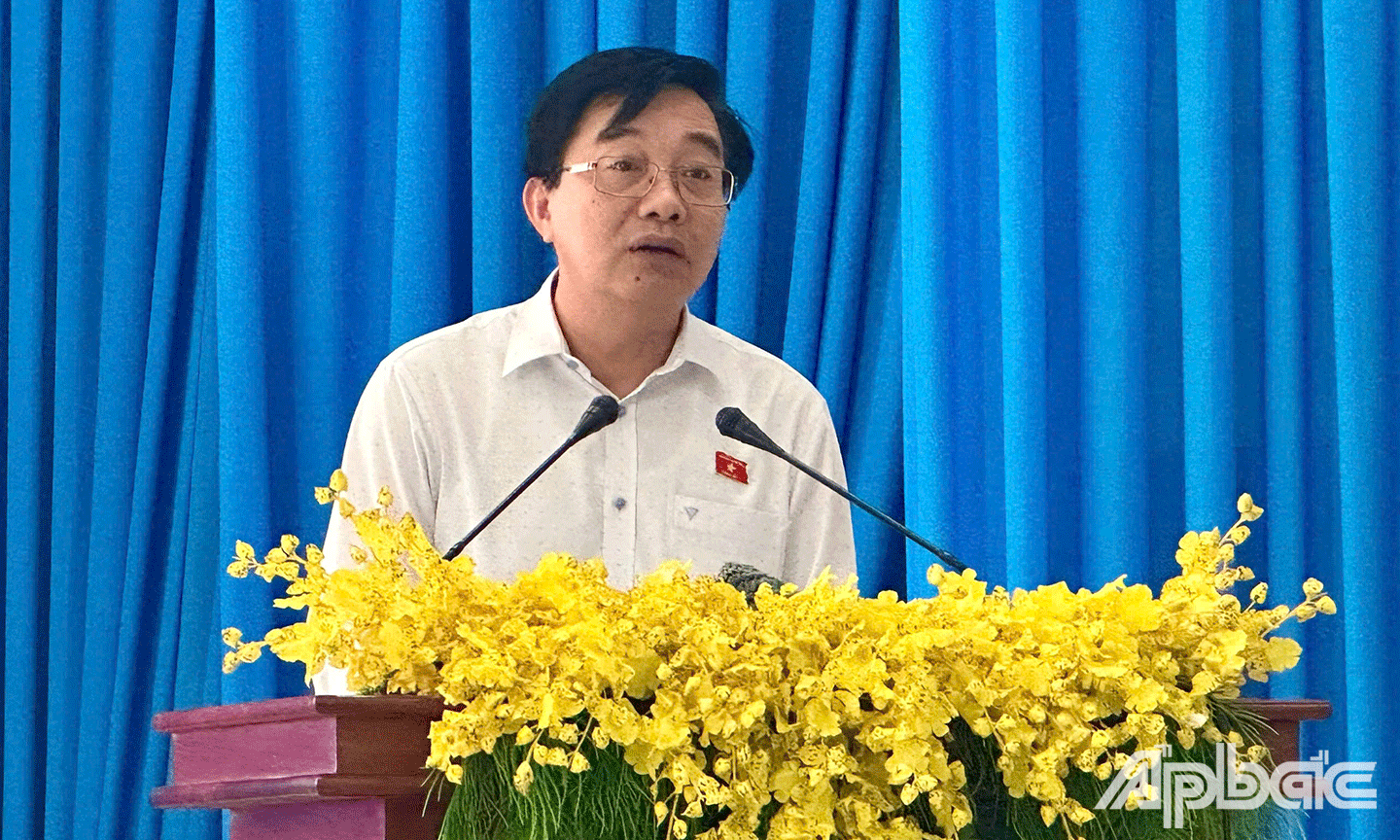 Đồng chí Nguyễn Minh Sơn phát biểu tại chương trình